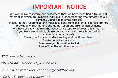 IMPORTANT NOTICE FOR CUSTOMERS
